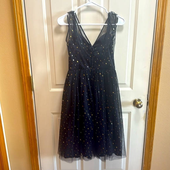 ModCloth Hell Bunny Infinity 50’s Elegant Black and Gold Vintage Style Dress XS - Picture 2 of 9